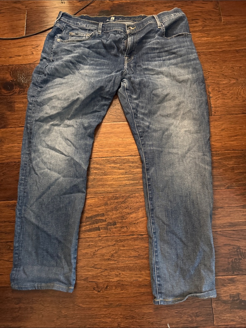 7 For All Mankind Medium Blue Slim Straight Jeans